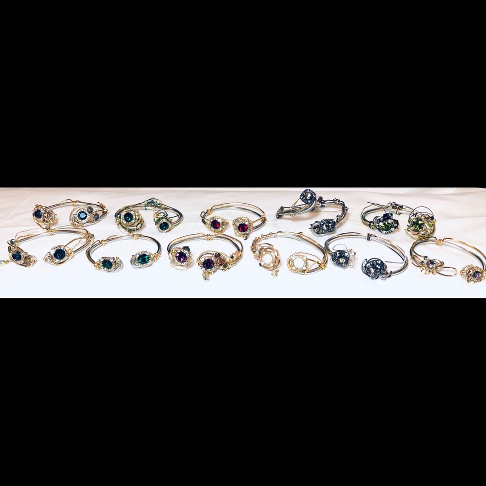 Hand crafted silver birthstone cuff bracelet